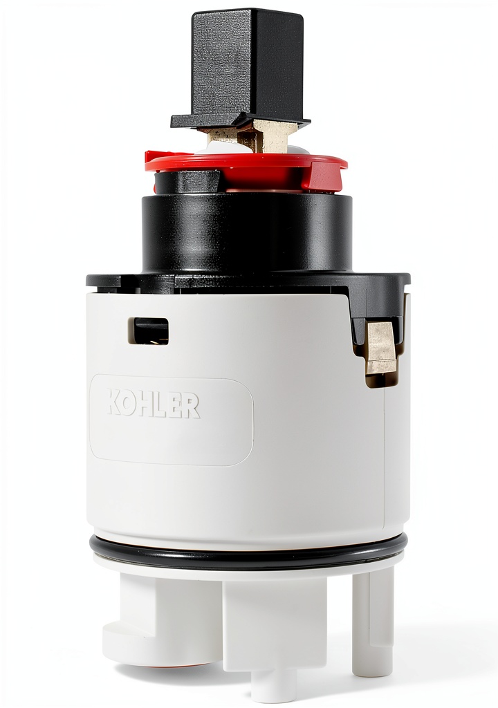 Installing Kohler Ceramic Faucet Valve Stainless Steel Brass FNPT on a wooden workbench
