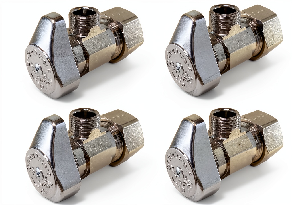 BrassCraft Angle Stop Valve showing chrome finish and compression connections