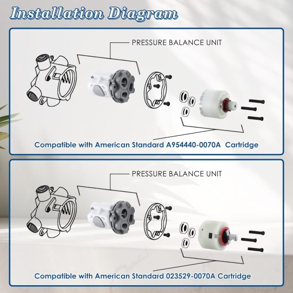 Dreyoo Shower Cartridge Brass Replacement American Standard-6