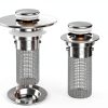 Bathroom Sink Stopper Strainer HFMZYWA 2PCS Pop-Up with Stainless-0