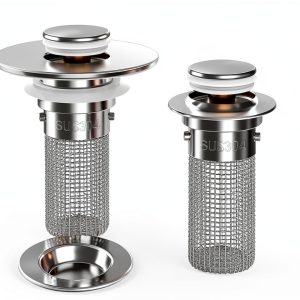 Bathroom Sink Stopper Strainer HFMZYWA 2PCS Pop-Up with Stainless-0
