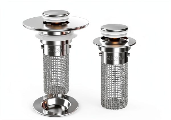 Bathroom Sink Stopper Strainer HFMZYWA 2PCS Pop-Up with Stainless-0