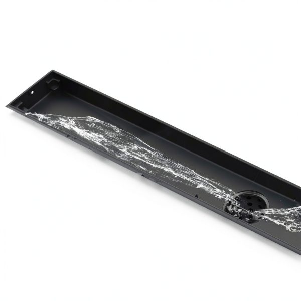 Linear Shower Drain kuaisailsk 24in Matte Black Tile Insert Panel-8