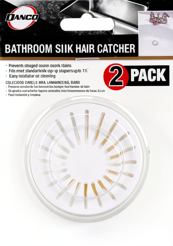Bathroom Sink Suction Cup Hair Catcher Danco White Pop‑Up 2 Pack-5